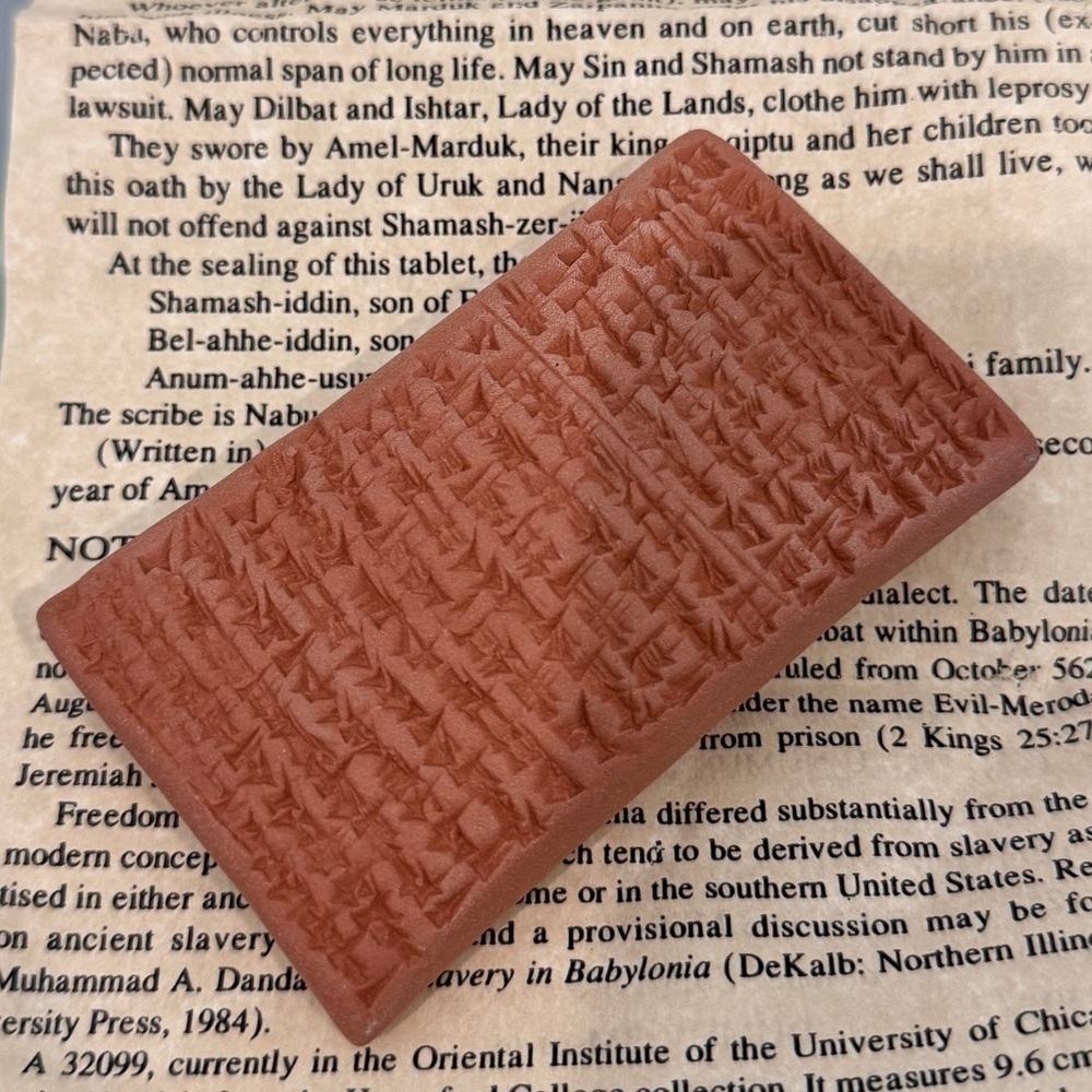 Laqiptu Freedom Letter on Clay Tablet